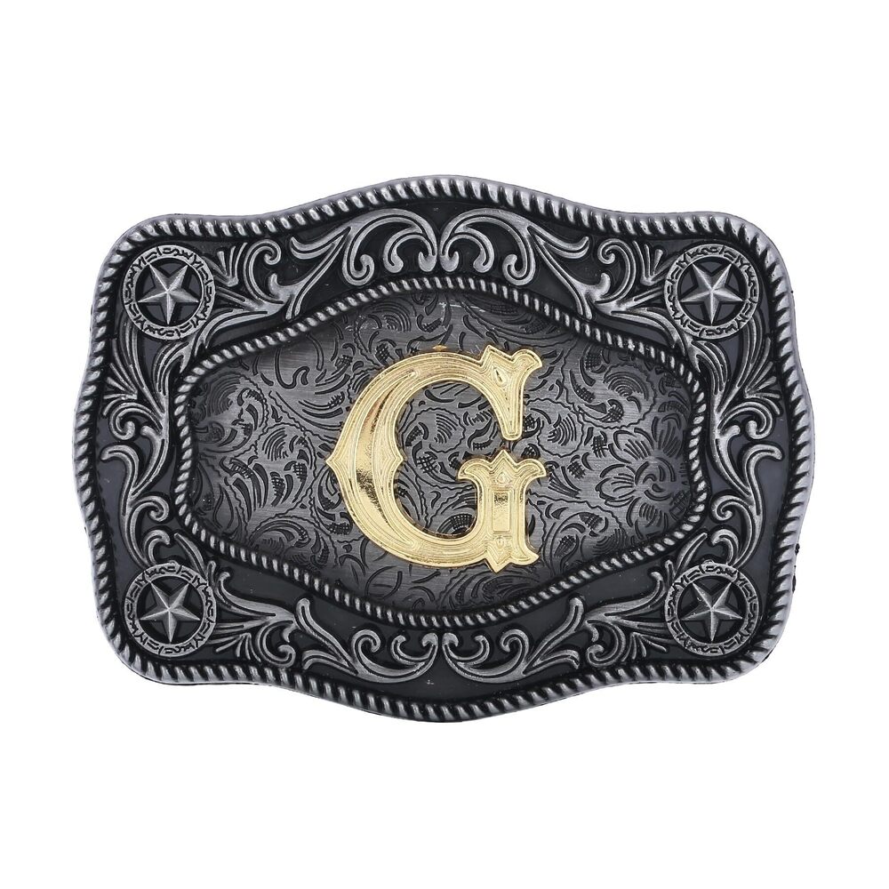4447 Western Belt Buckles , Initial Letters G Custom Texas Cowboy Belt
